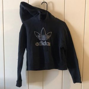 Adidas cropped black hoodie